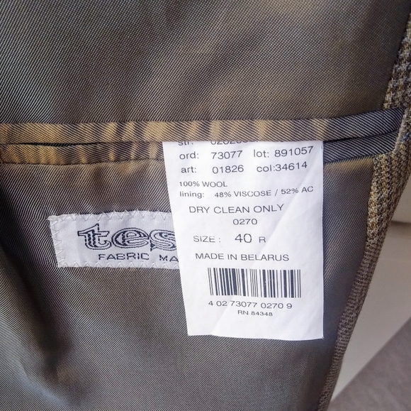 Alan Flusser Plaid Wool Sport Jacket 40R - Picture 8 of 8